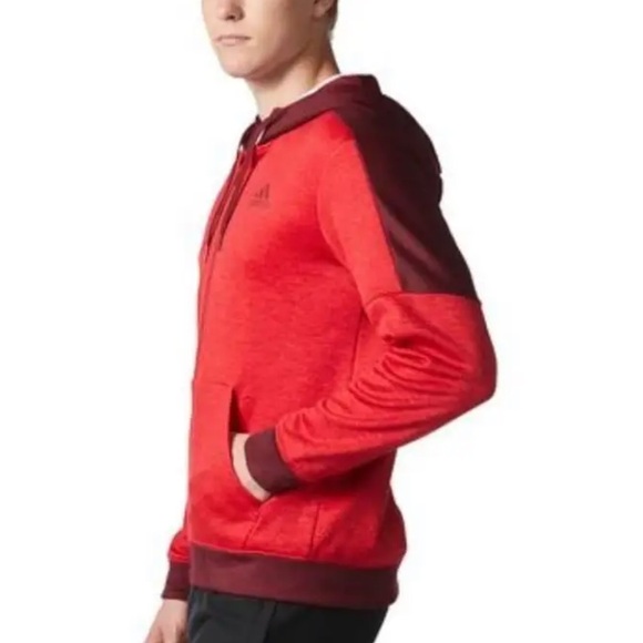 Adidas CLIMAWARM Jacket BQ8723 B1 Red Size Small Hoodie Zip Front EUC Track - Picture 3 of 12